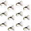 Olive Zebra Sakasa Kebari - 12 Tenkara Flies - Size 16 - Korvel