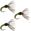3 Pack Olive Zebra Sakasa Kebari - Tenkara Flies - Size 16 - Korvel