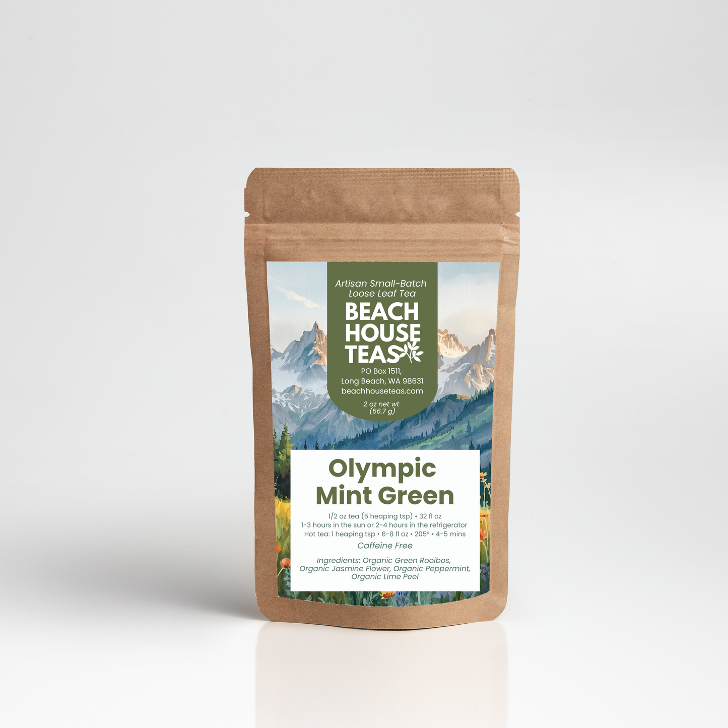 Mezcla helada de menta verde olímpica: té de hojas 100 % orgánico