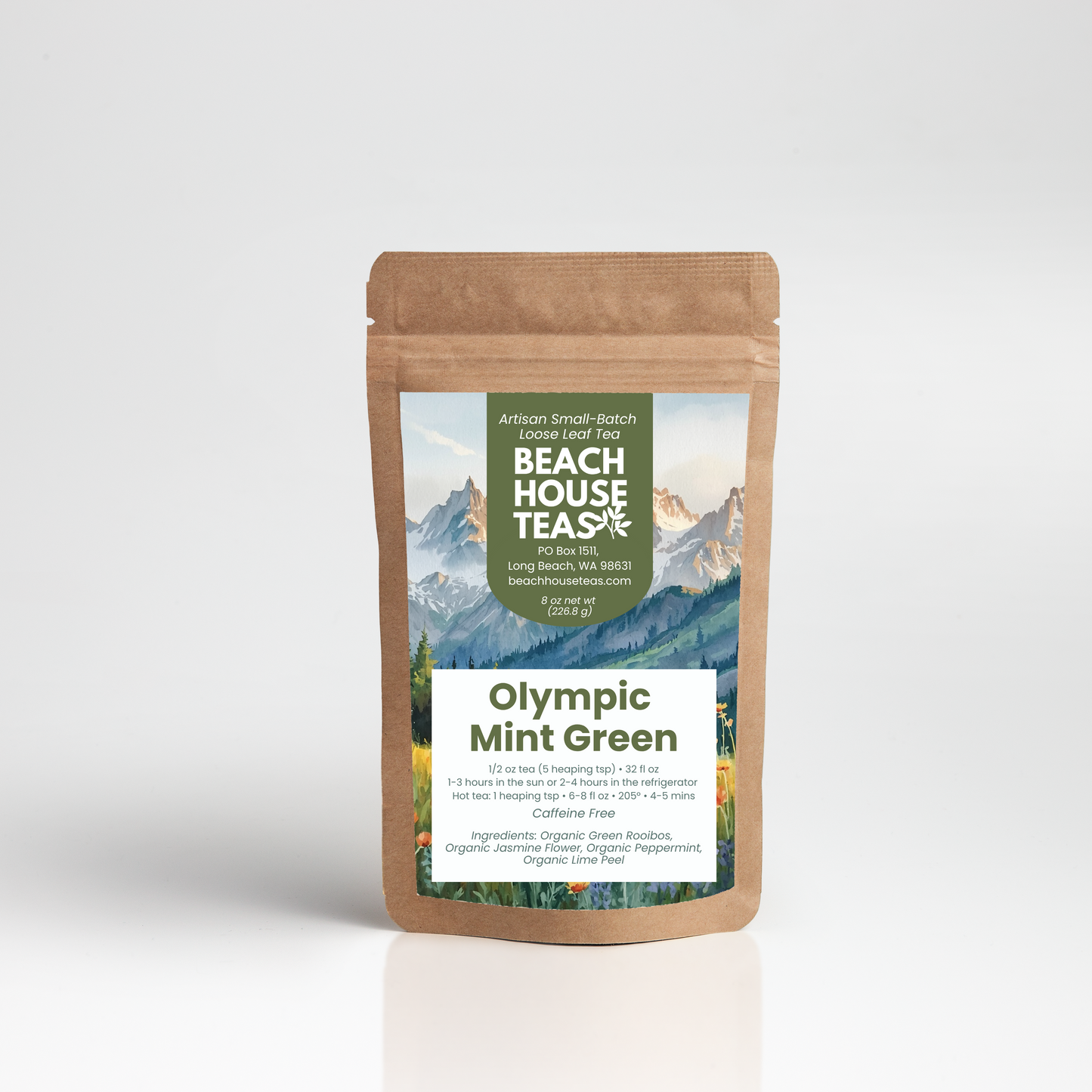 Mezcla helada de menta verde olímpica: té de hojas 100 % orgánico