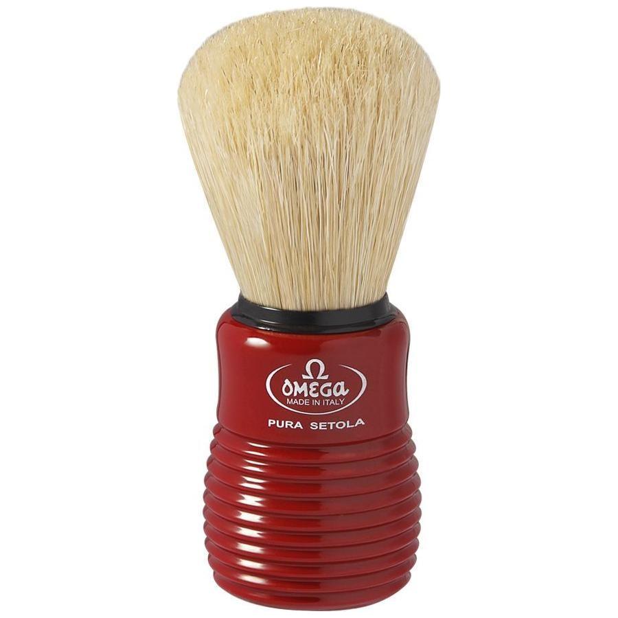 Omega Boar Bristle Shaving Brush - Variable Color (Red/Black) #10810