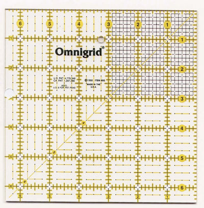 Omnigrid 6.5in x 6.5in Quilting Ruler with Grid