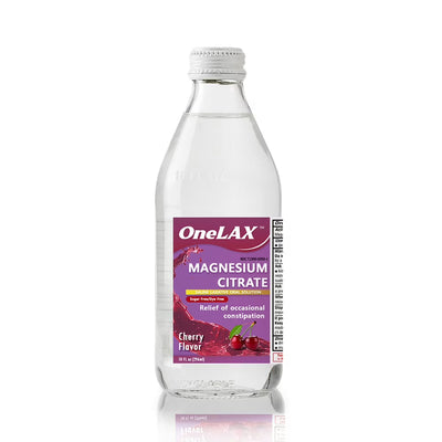 Onelax Citrate de Magnésium Laxatif Salin - Saveur Cerise, 10 fl oz (Caisse de 12)