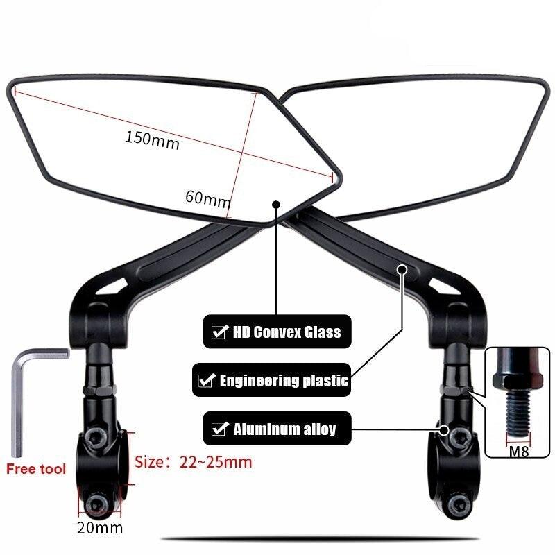 Adjustable Bicycle Handlebar Rear View Mirror for Safe Cycling