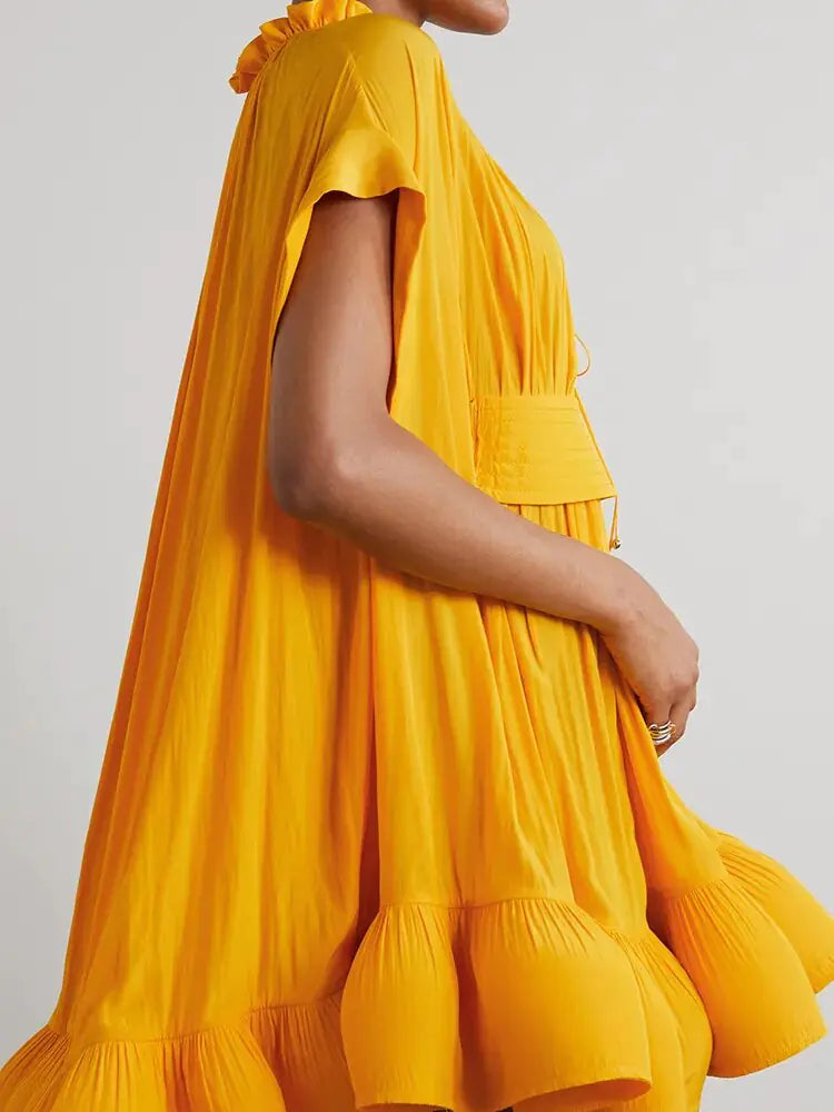 Robes mini unies asymétriques pour femmes