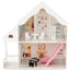 Casa de muñecas DIY semi-abierta con habitaciones simuladas y juego de muebles - Blanco