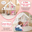 Casa de muñecas DIY semi-abierta con habitaciones simuladas y juego de muebles - Blanco