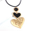 Collar de Corazón Doble Negro