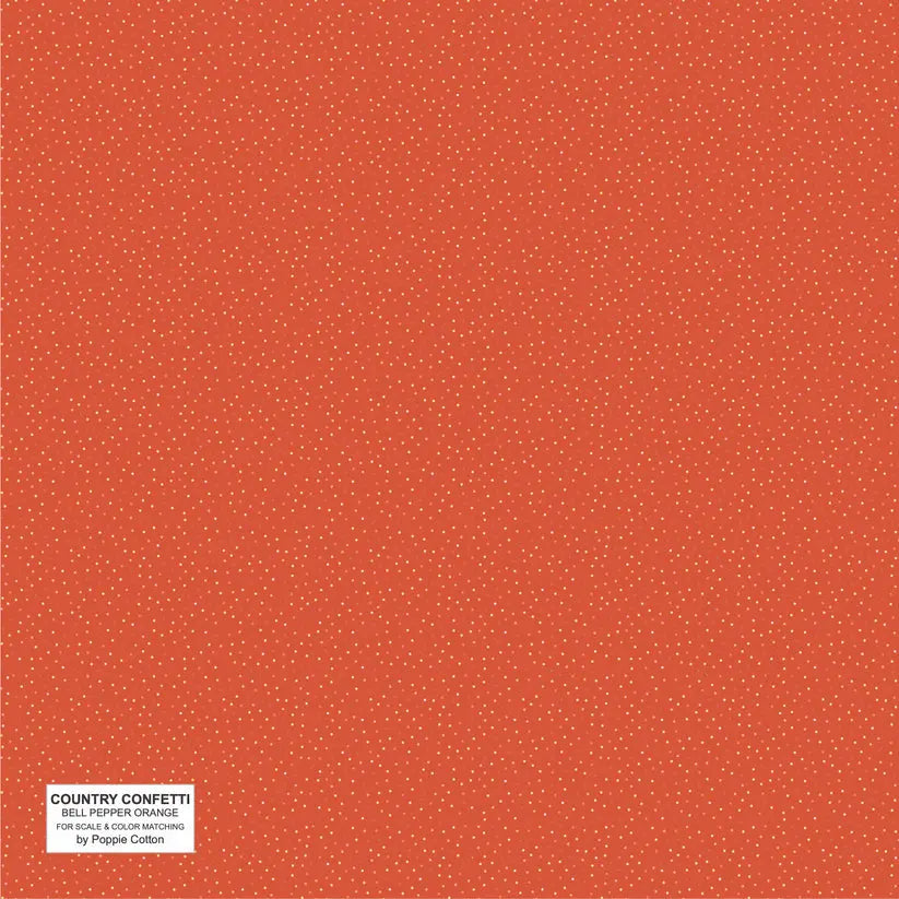 Tissu en coton poivron orange - 44"/45" par yard