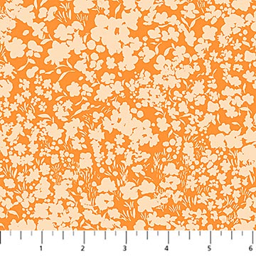 Orange Fields Flourish Cotton Fabric - 44"/45" Per Yard