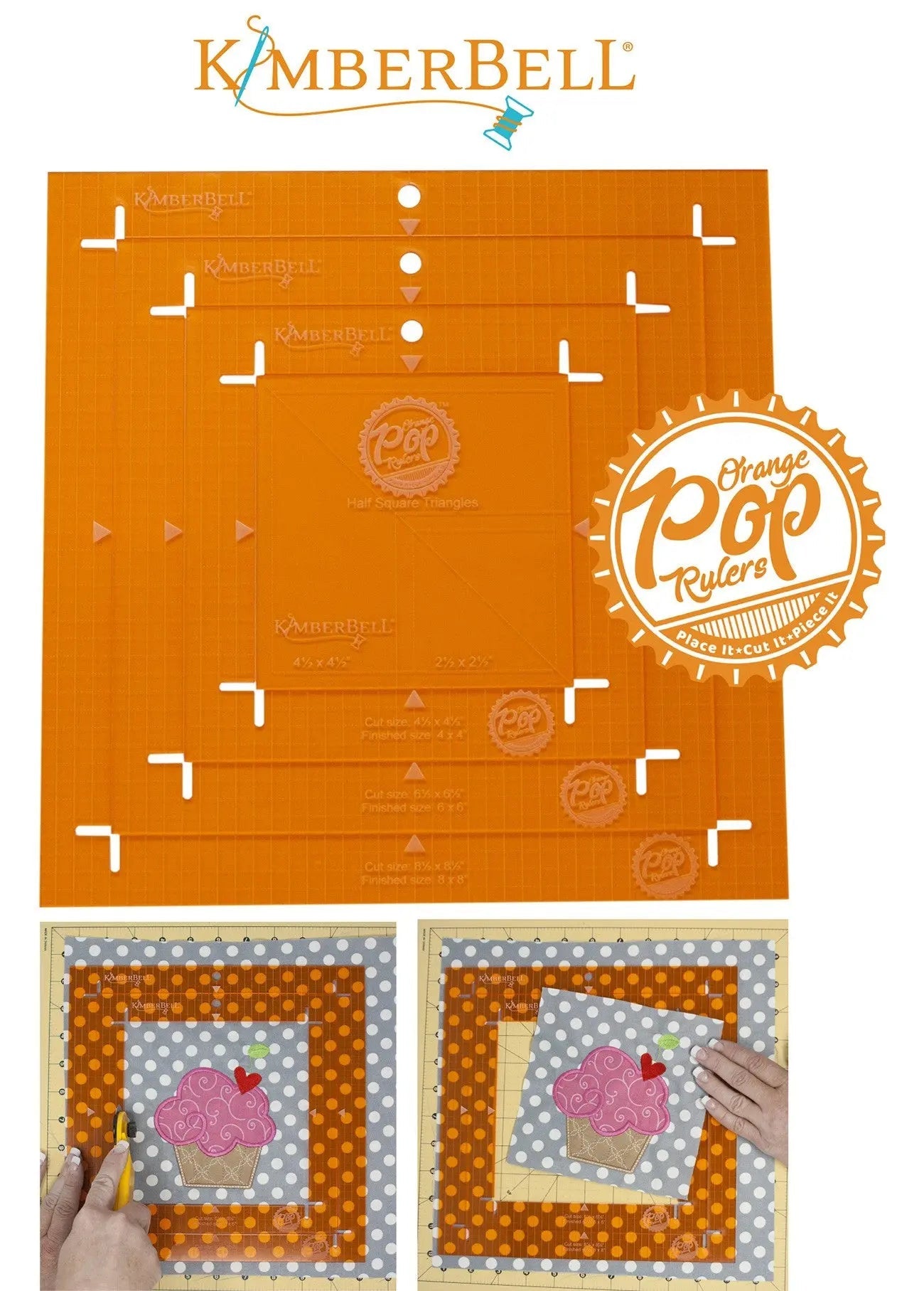 Juego de reglas cuadradas Orange Pop para acolchado