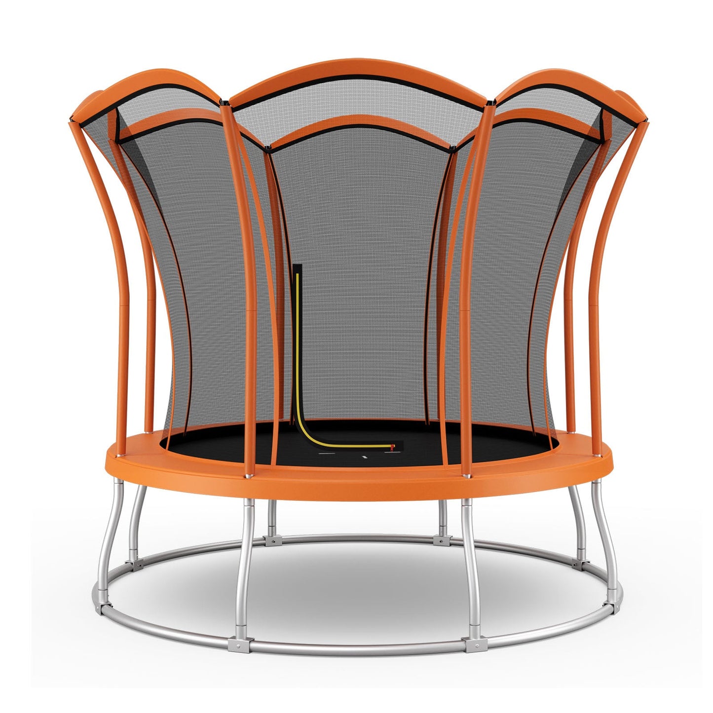10 Feet Unique Flower Shape Trampoline with Galvanized Steel Frame - Orange