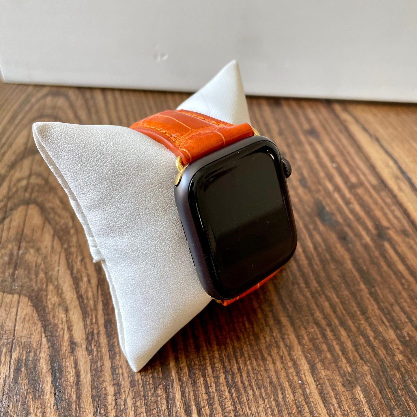 Orange Glazed Alligator Apple Watch Band