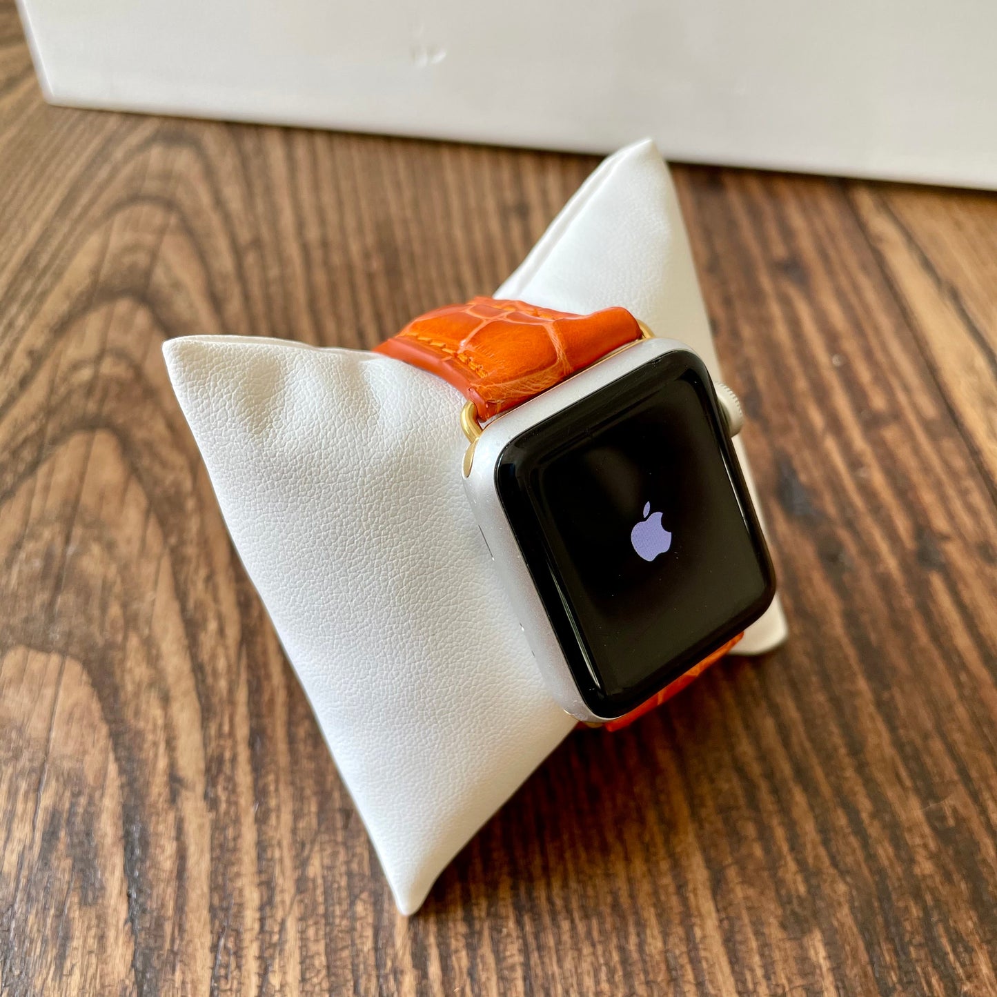 Orange Glazed Alligator Apple Watch Band
