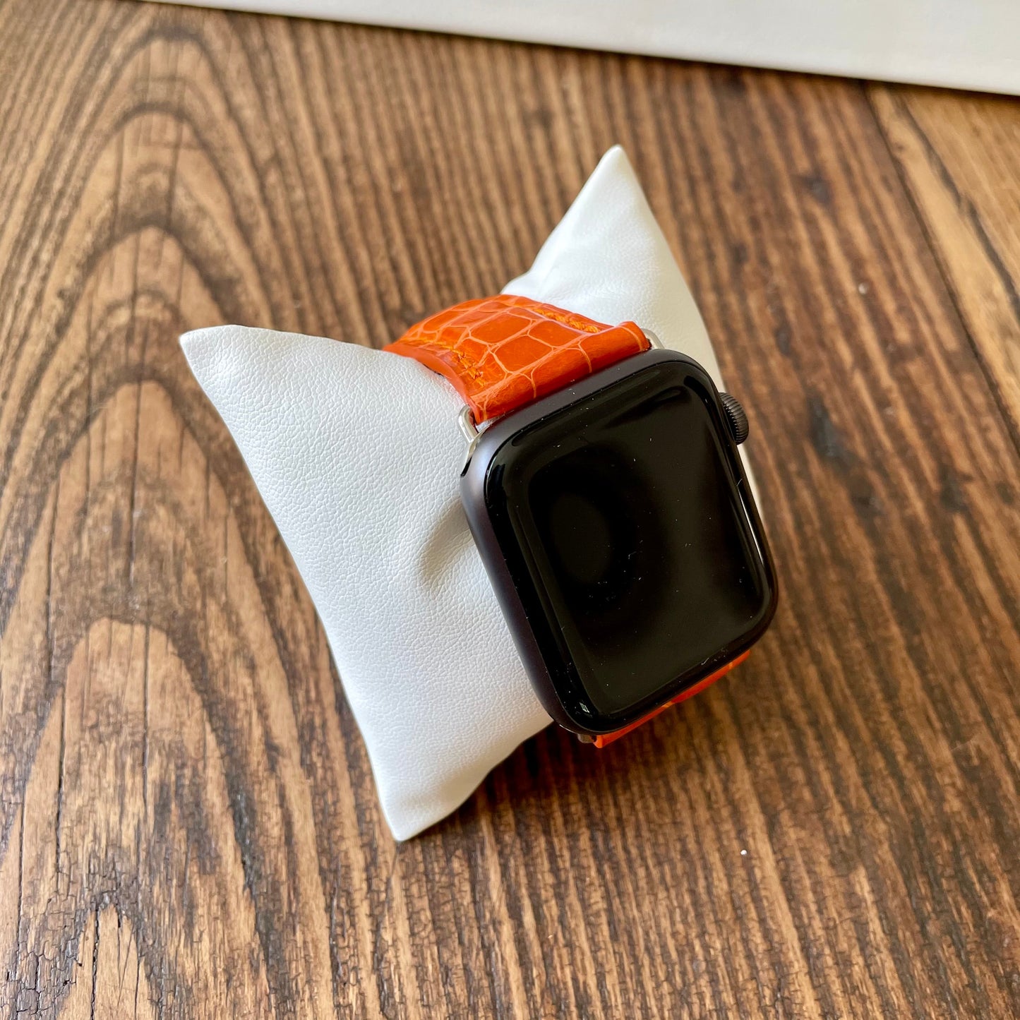 Orange Glazed Alligator Apple Watch Band