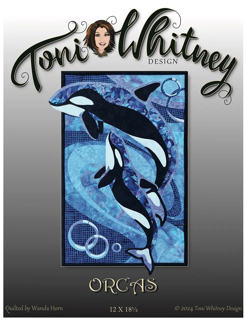 Patrón de Colcha de Arte con Aplicación Fusible de Orcas
