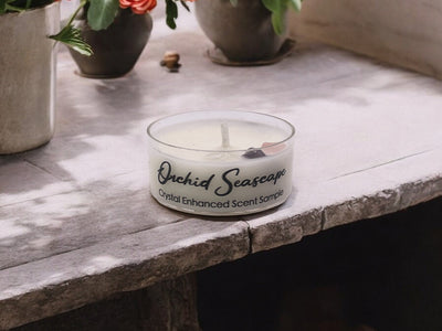 Orchid Seascape Crystal Candle - Premium Coconut-Soy Wax Tea Light