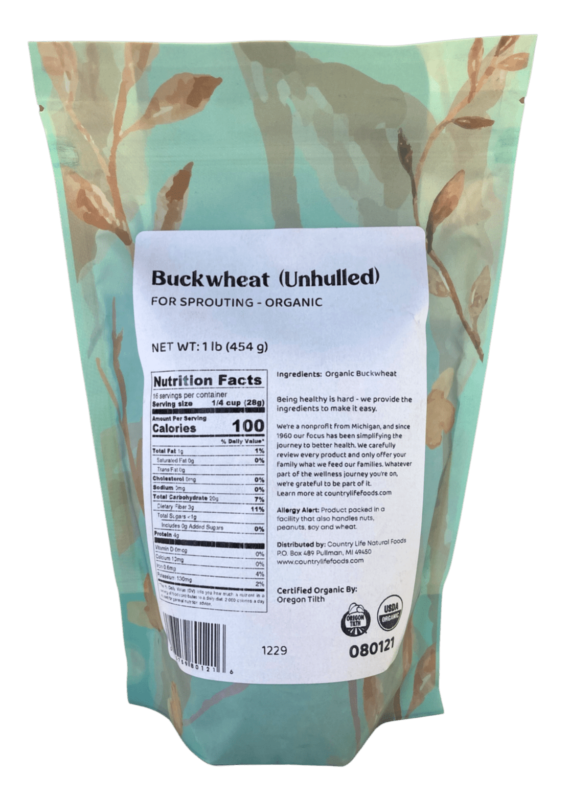 Organic Unhulled Buckwheat Seeds for Sprouting