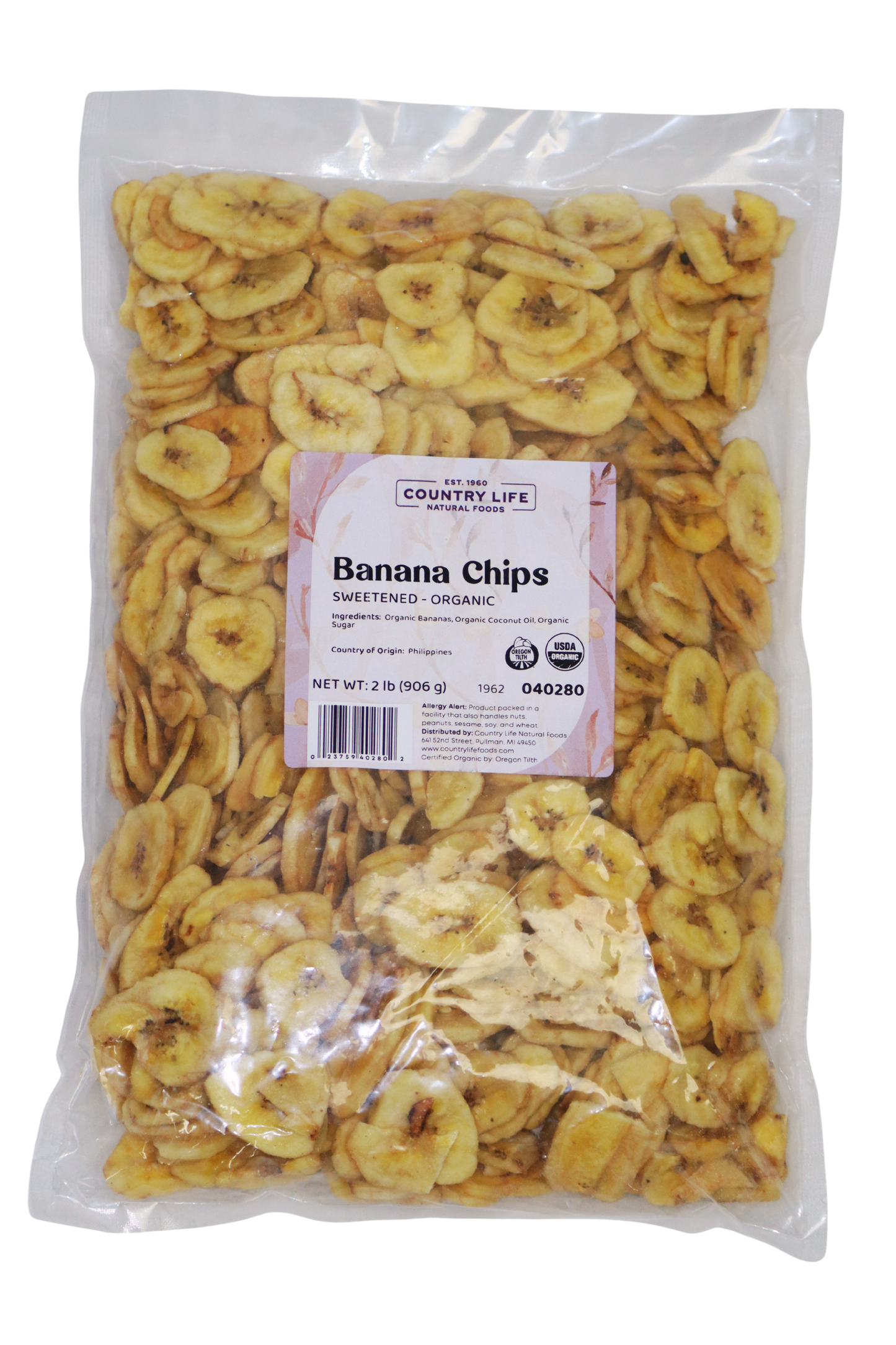 Chips de Plátano Orgánicos Endulzados