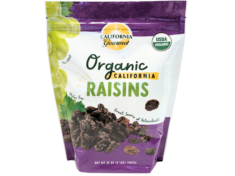 Organic Thompson Raisins – Sweet Sun-Dried Seedless Raisins