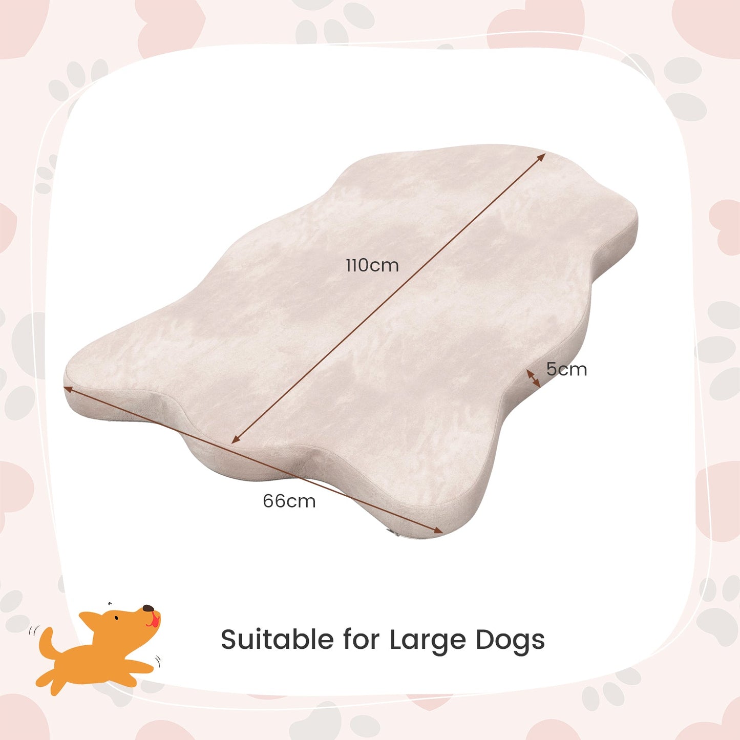 Premium Orthopedic Dog Bed with Memory Foam for Large Dogs - Beige