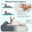 Lit Orthopédique Premium pour Chien avec Repose-tête et Housse Lavable - Gris