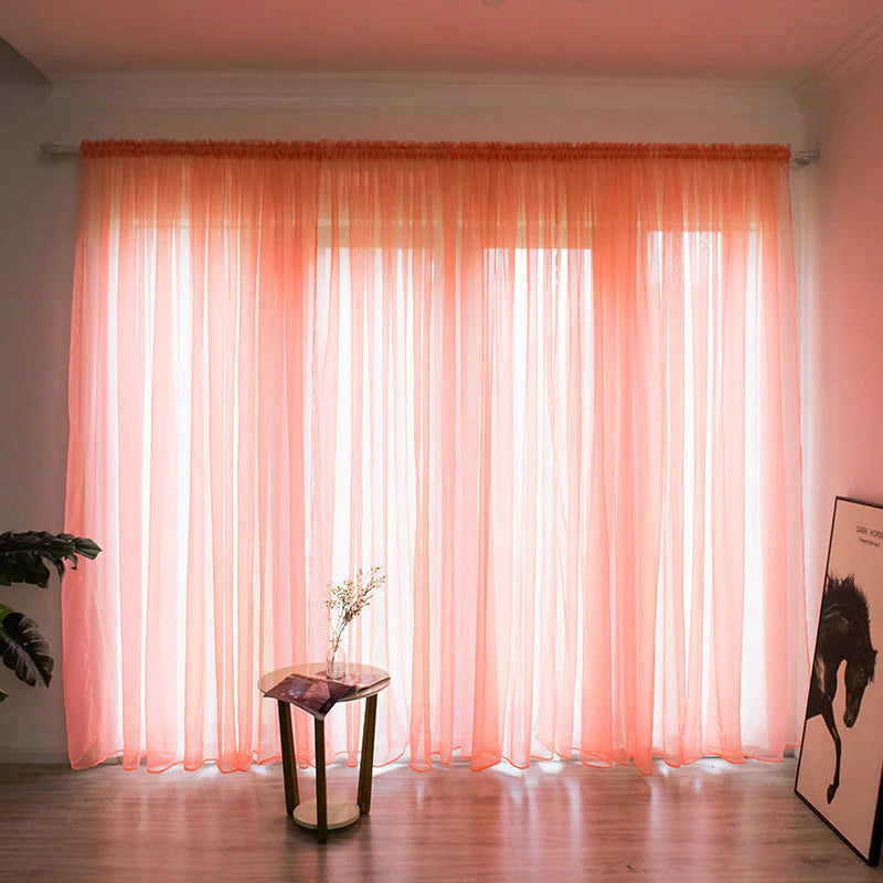 Simple Modern Solid Color Gauze Curtain for Balcony