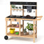 Cocina de Juego de Madera de Abeto para Exterior con Pizarra y Macetas