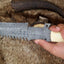 Premium Custom Damascus Tanto Tracker Knife with Camel Bone Handle & Leather Sheath – 12-Inch Full Tang Survival Tool by KBS Knives - Korvel
