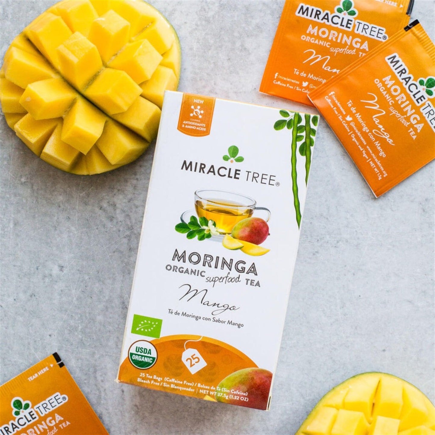 Té de Moringa Orgánico con Sabor a Mango