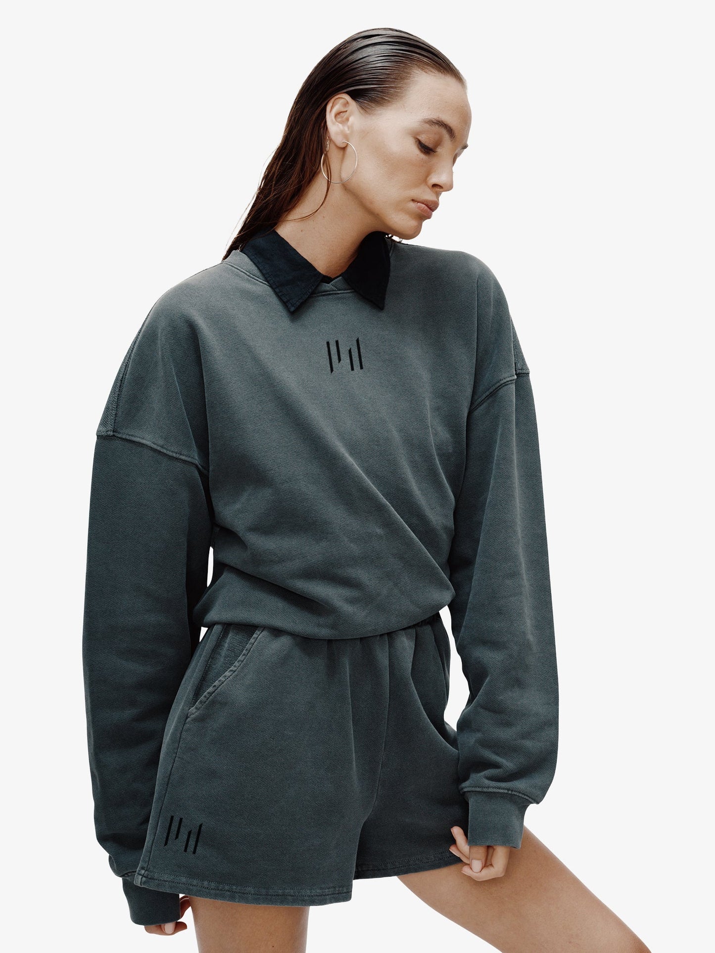 Sudadera Oversized de French Terry - Negro