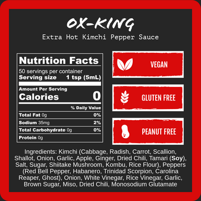 Ox-King Extra Hot Kimchi Hot Sauce - 9oz