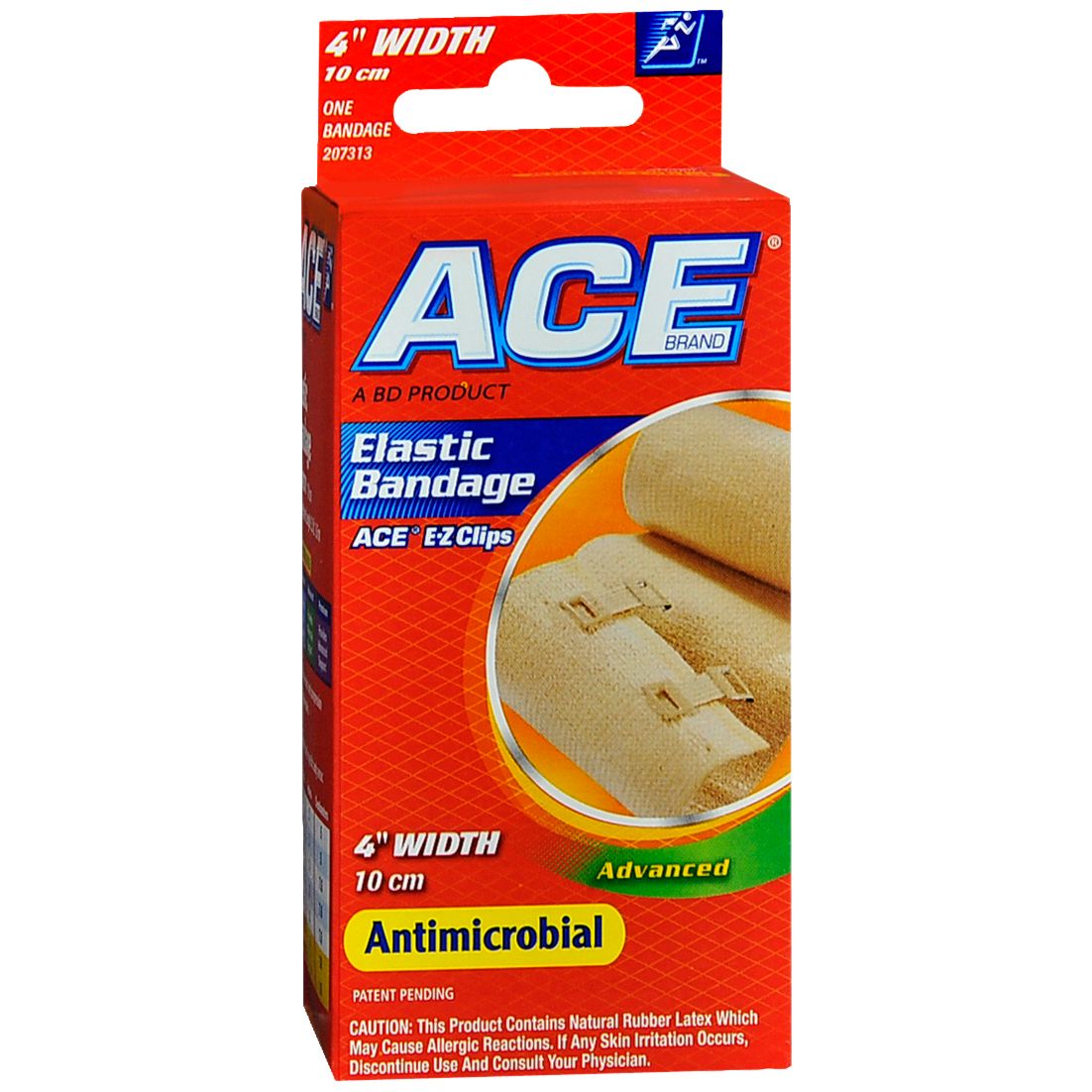 ACE Brand Elastic Bandage with Metal Clips – 4-Inch Width