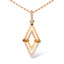 Collar con colgante de triángulo doble de diamante en oro amarillo de 14 quilates