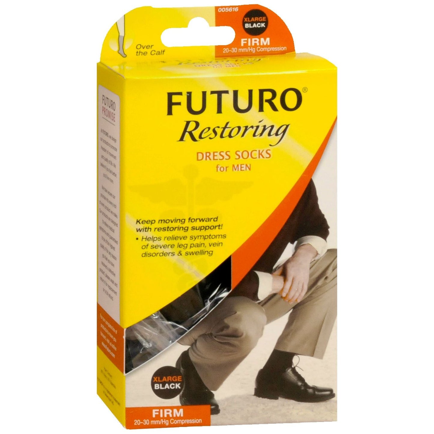 Calcetines de vestir para hombres FUTURO - Compresión de 20-30 mmHg, XL, Negro
