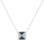 Collar con colgante de pirámide de diamante azul en oro blanco de 14K - 18"
