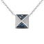 Collar con colgante de pirámide de diamante azul en oro blanco de 14K - 18"