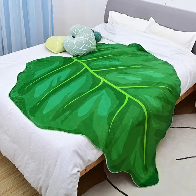 Manta de Hoja - Manta de Franela Acogedora para Decoración del Hogar