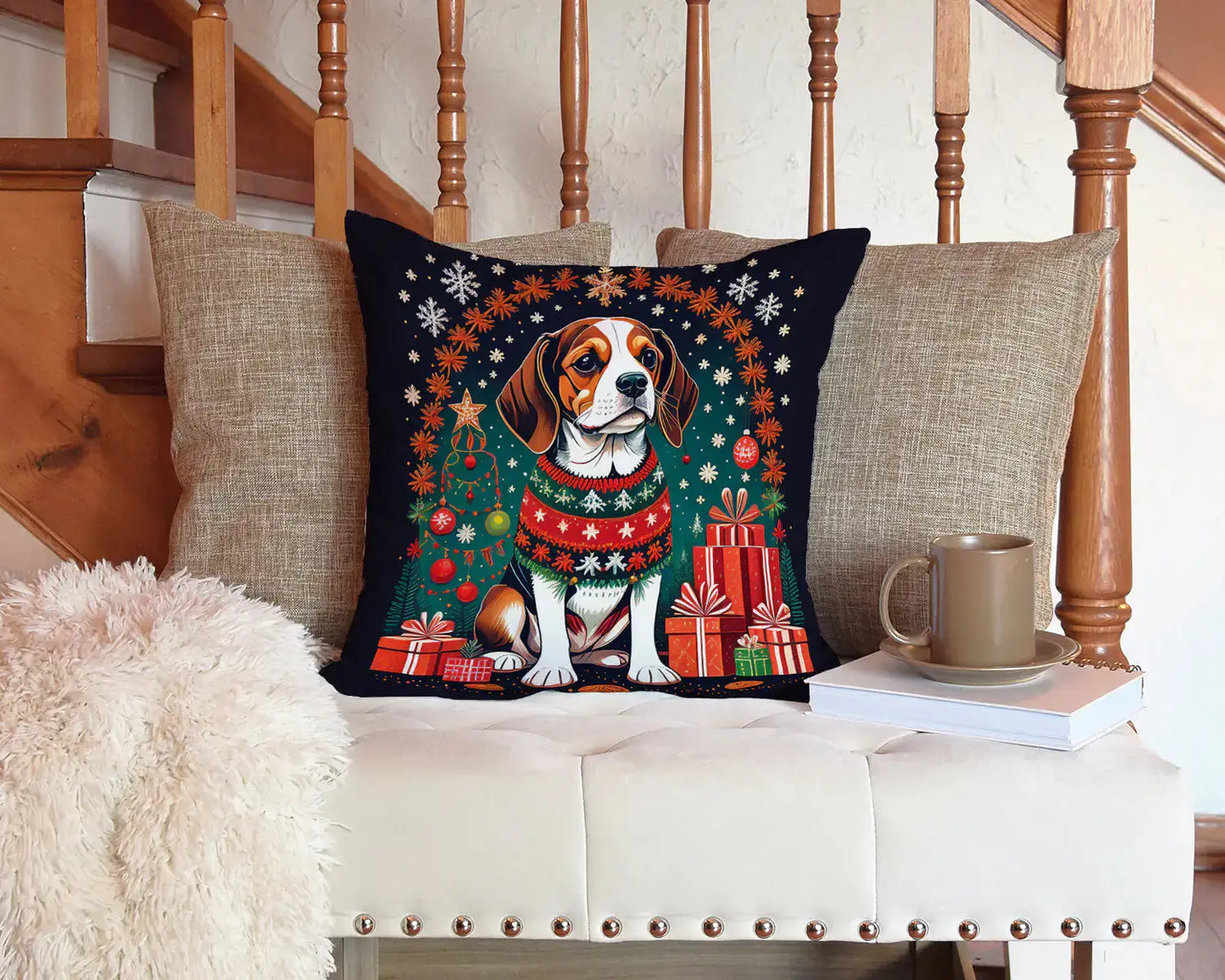 Coussin de Noël Beagle