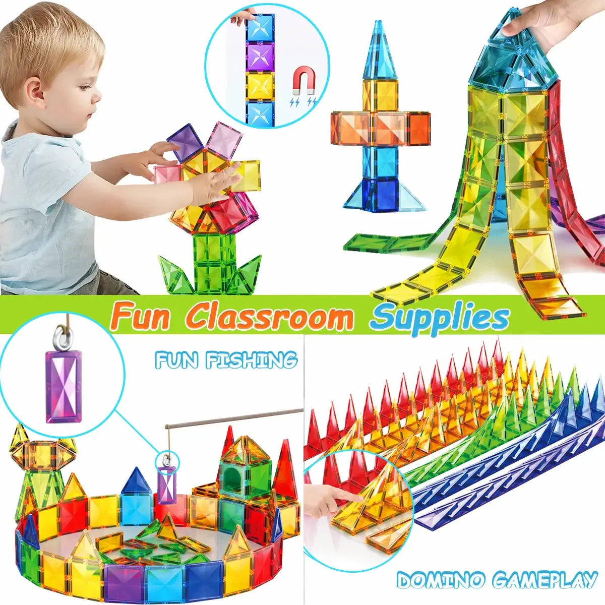 Set de construction de blocs magnétiques pour enfants