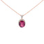 Collar con colgante de cuarzo rosa y diamantes en vermeil de oro rosa de 14K