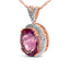 Collar con colgante de cuarzo rosa y diamantes en vermeil de oro rosa de 14K