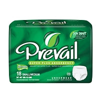 Prevail Maximum Absorbency Unisex Underwear, Small/Medium, 72 Count