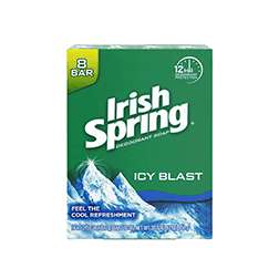 Irish Spring Icy Blast Deodorant Bar Soap, 8 Count