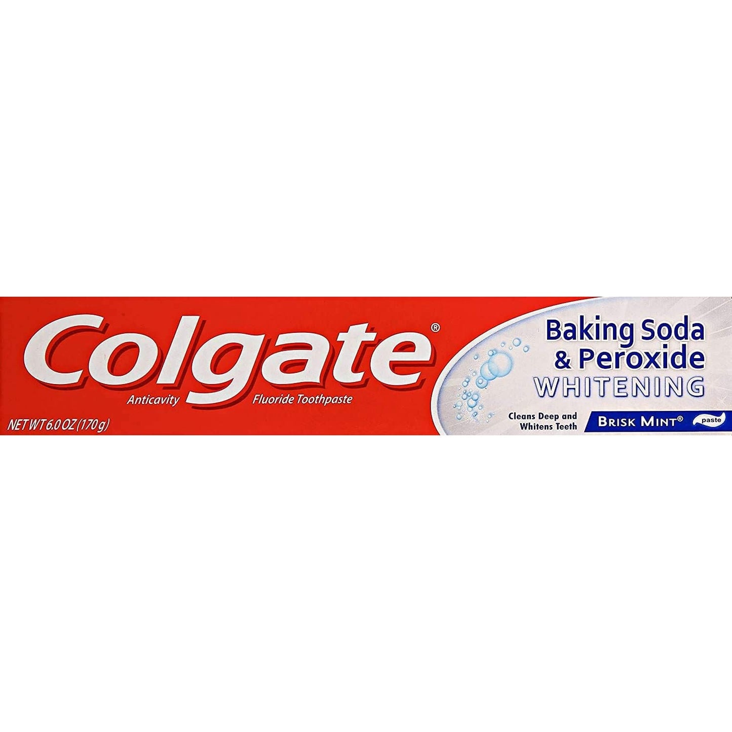 Colgate Brisk Mint Fluoride Toothpaste with Baking Soda & Peroxide
