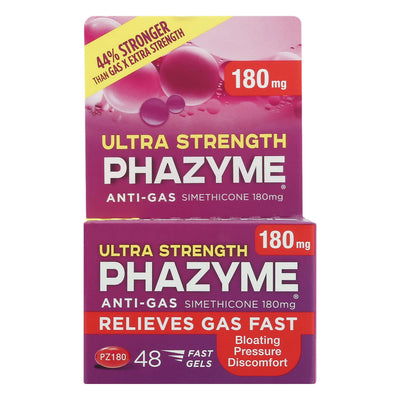 Phazyme Ultra Strength Soulagement des Gaz - 48 Gélules Rapides