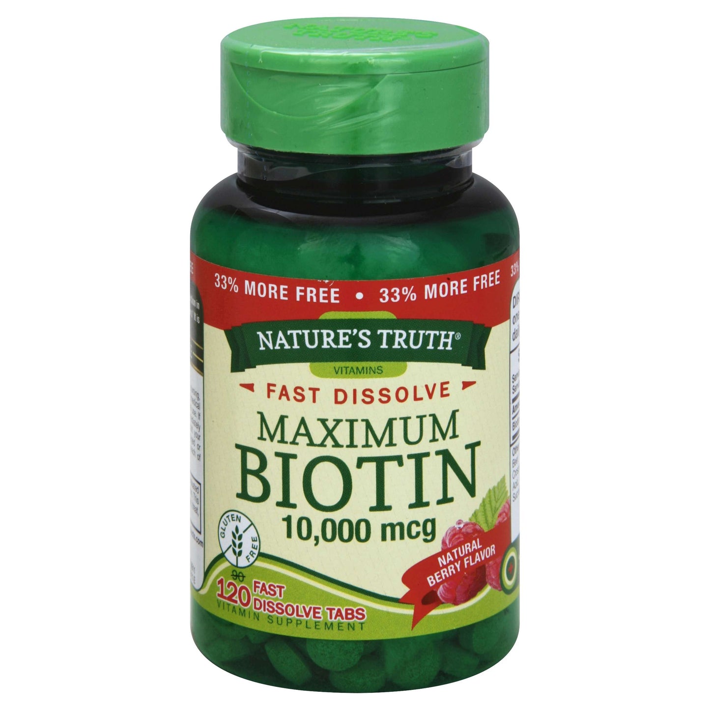 Nature's Truth Fast Dissolve Biotin Tablets - 10,000 Mcg Berry Flavor