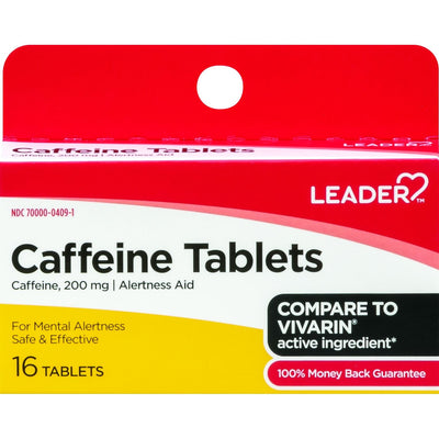 Leader™ Caffeine Tablets 200mg - Maximum Strength Energy Support