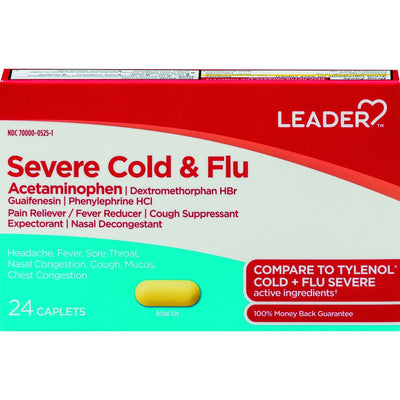 Leader Soulagement sévère du rhume et de la grippe – 24 comprimés
