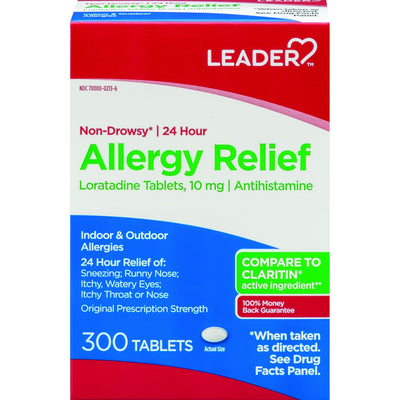 Leader 24-Hour Allergy Relief – Loratadine 10 mg – 300 Tablets